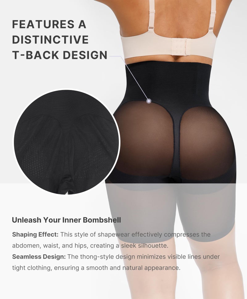 SHAPELLX Shapewear Tummy Control Waist Cincher Girdle Butt Lifting Shapewear Plus Size Seamless Body Shaper Shorts Black - Image 2