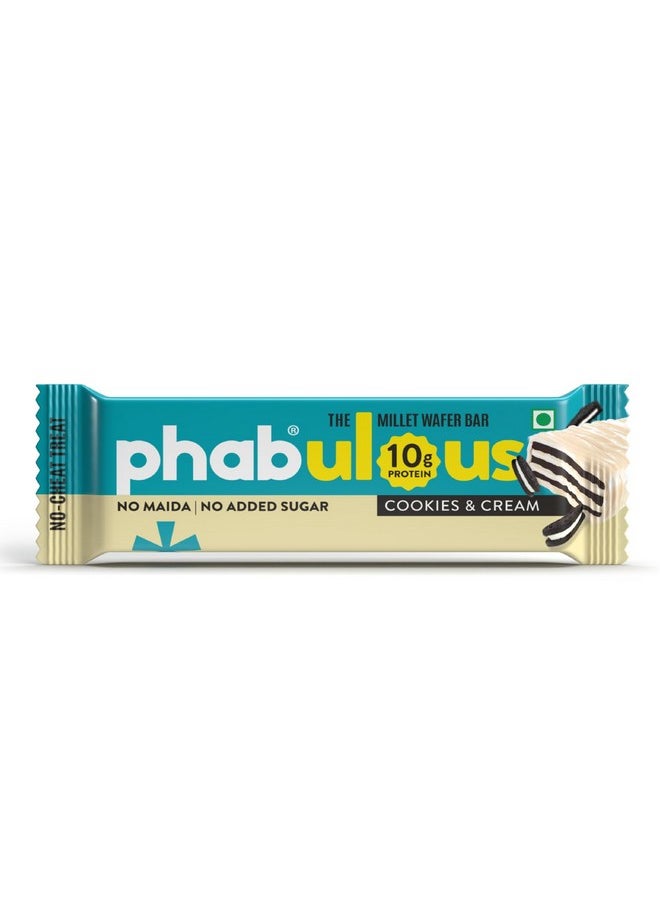 Phab Phab Millet Wafers - Cookies & Cream | 10g Protein | 0 Sugar, No Maida, No Preservatives, No Trans Fat | Millet Goodness (Bajra) | Gluten-Free Healthy Snack | Desk-to-Gym Snack | Pack of 10  - Image 2