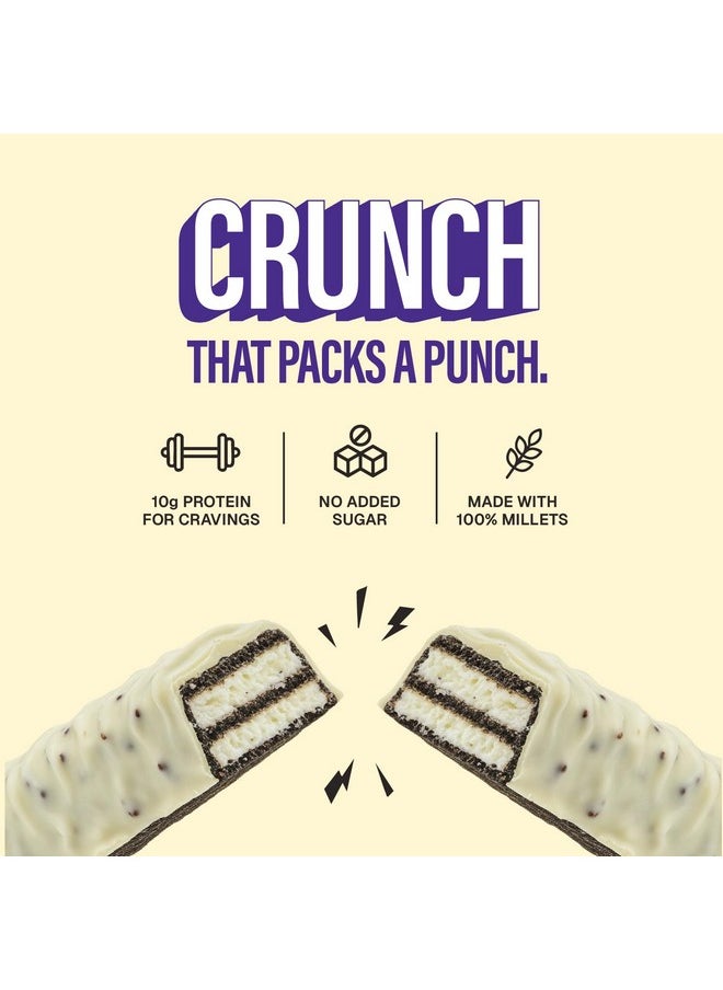 Phab Phab Millet Wafers - Cookies & Cream | 10g Protein | 0 Sugar, No Maida, No Preservatives, No Trans Fat | Millet Goodness (Bajra) | Gluten-Free Healthy Snack | Desk-to-Gym Snack | Pack of 10  - Image 4