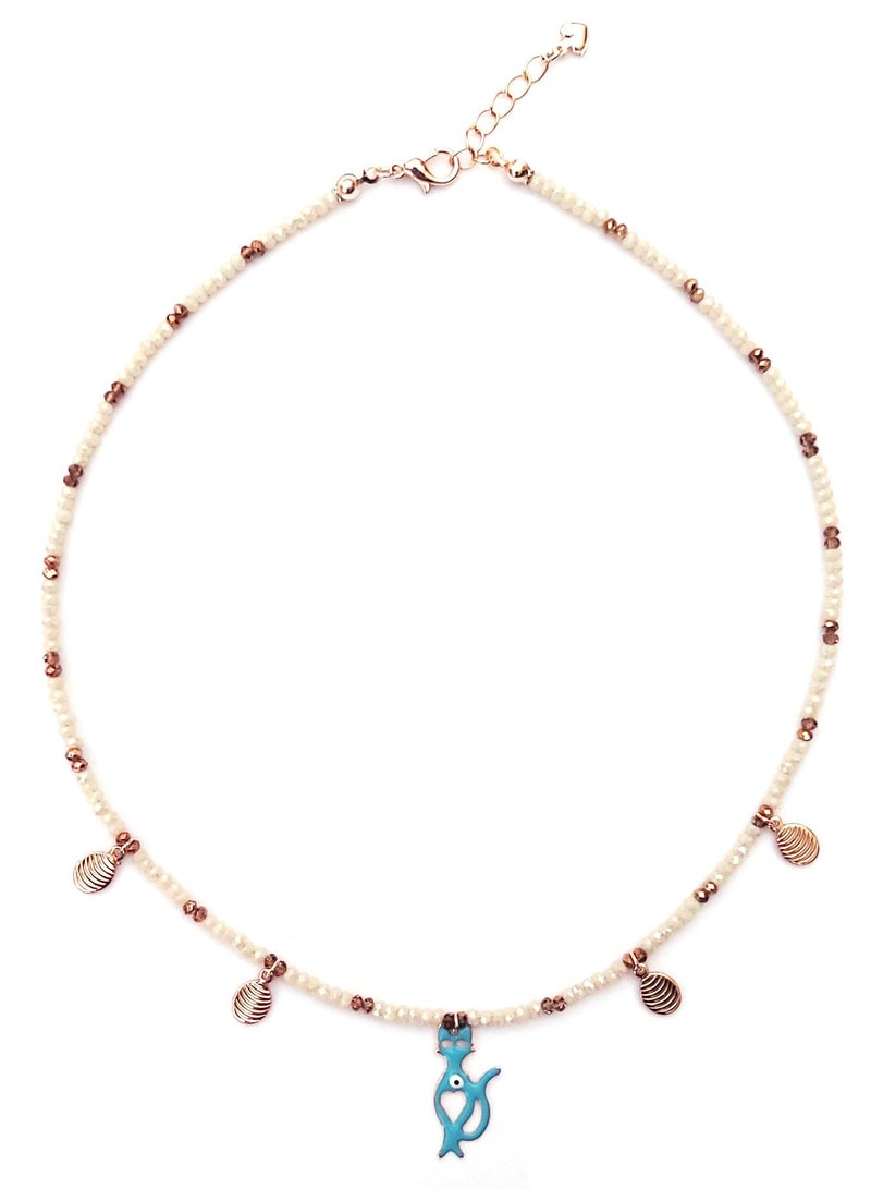 Alwan Crystal Necklace with a Cat Pendant - Image 2