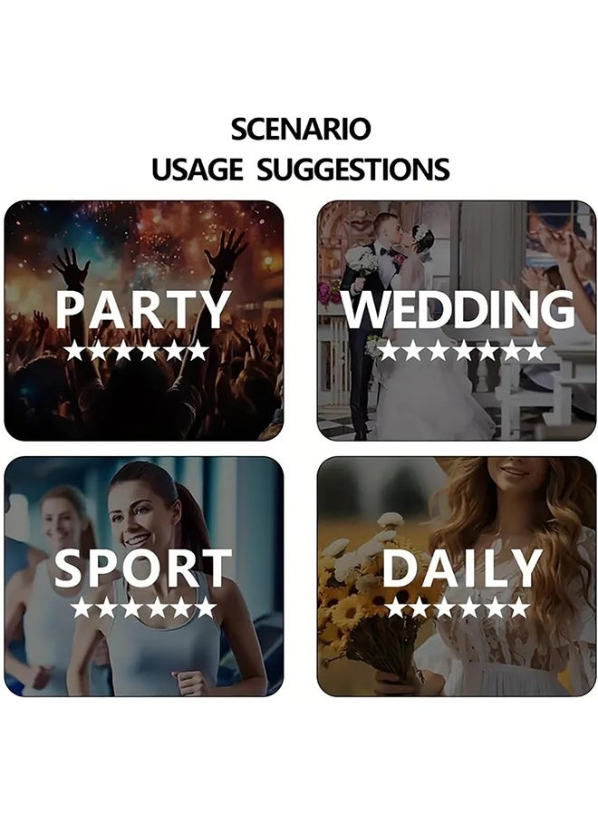 كوانتوم ٦ قطع من ملصقات الأظافر، ملصقات لامعة لتزيين الأظافر، شرائط طلاء أظافر جل ذاتية اللصق للنساء، لتزيين أظافر الحفلات والمناسبات. - Image 4