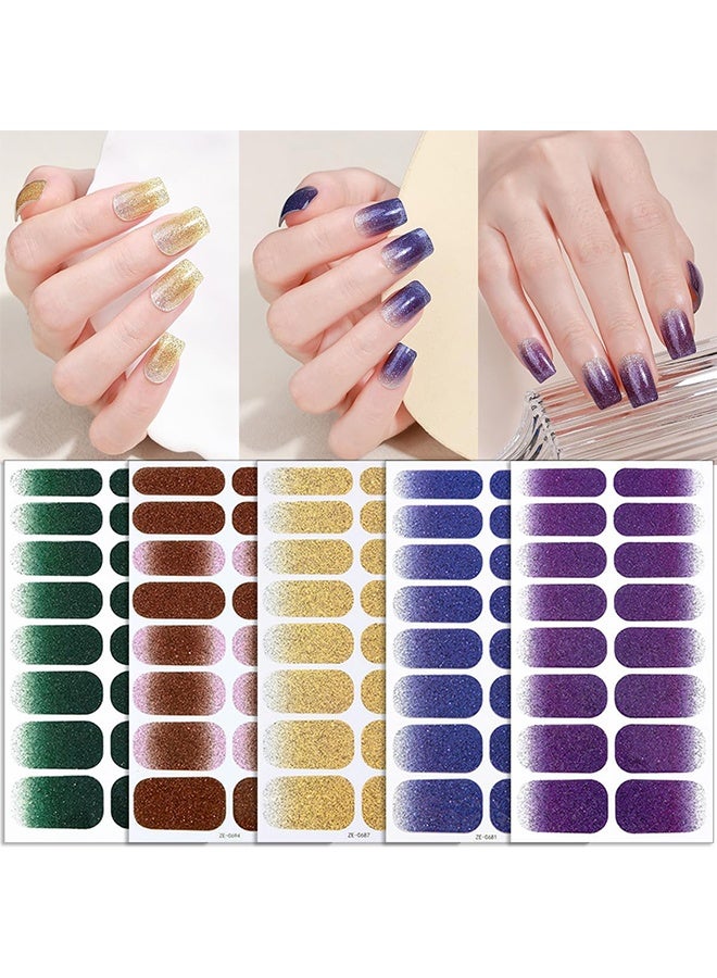 كوانتوم ٦ قطع من ملصقات الأظافر، ملصقات لامعة لتزيين الأظافر، شرائط طلاء أظافر جل ذاتية اللصق للنساء، لتزيين أظافر الحفلات والمناسبات. - Image 3