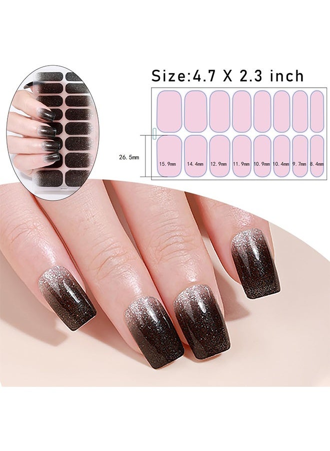 كوانتوم ٦ قطع من ملصقات الأظافر، ملصقات لامعة لتزيين الأظافر، شرائط طلاء أظافر جل ذاتية اللصق للنساء، لتزيين أظافر الحفلات والمناسبات. - Image 2