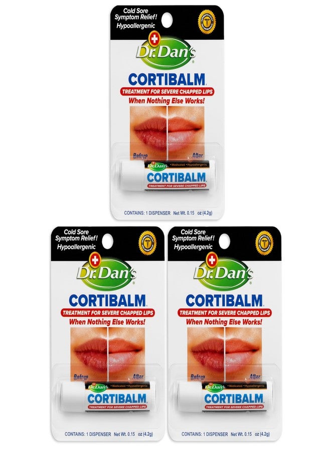 Dr. Dans Dr. Dan's Cortibalm- 3 Pack - for Dry Cracked Lips - Healing Lip Balm for Severely Chapped Lips - Designed for Men, Women and Children - Image 1