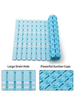 Shower Mat, Non Slip Bathtub Mat Extra Long 35.4x15.7 Inch, Anti Slip Bath Tub Mat with Suction Cups Thickened Bathroom Floor Stall Matt,Eco-Friendly TPE, DIY Tailoring, Blue, 1 Pcs - pzsku/Z7971CAA5E8923301D9A6Z/45/_/1721131659/ee3d7359-01c4-4f4c-a795-df6607570032