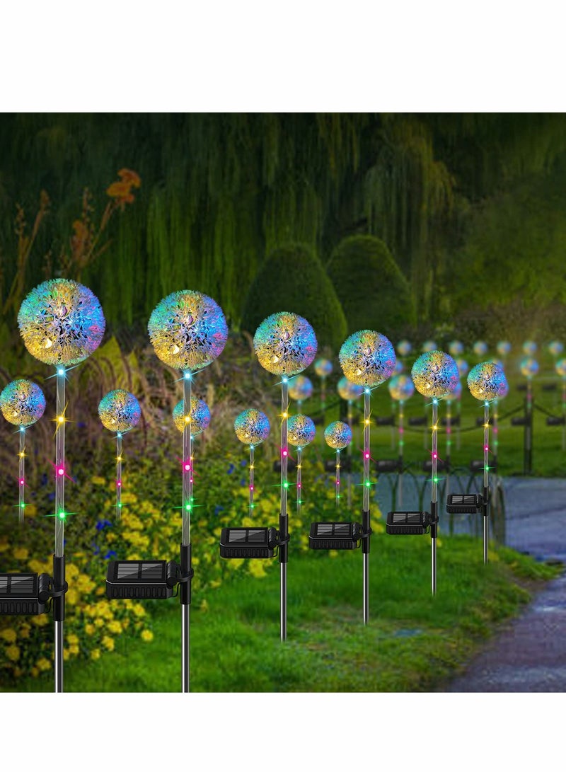 Solar Lights Outdoor Decorative, 2 PCS 16 LED Dandelion Garden Waterproof String Stake IP65 Colorful for Yard, Lawn, Pathway and Wedding - Image 4
