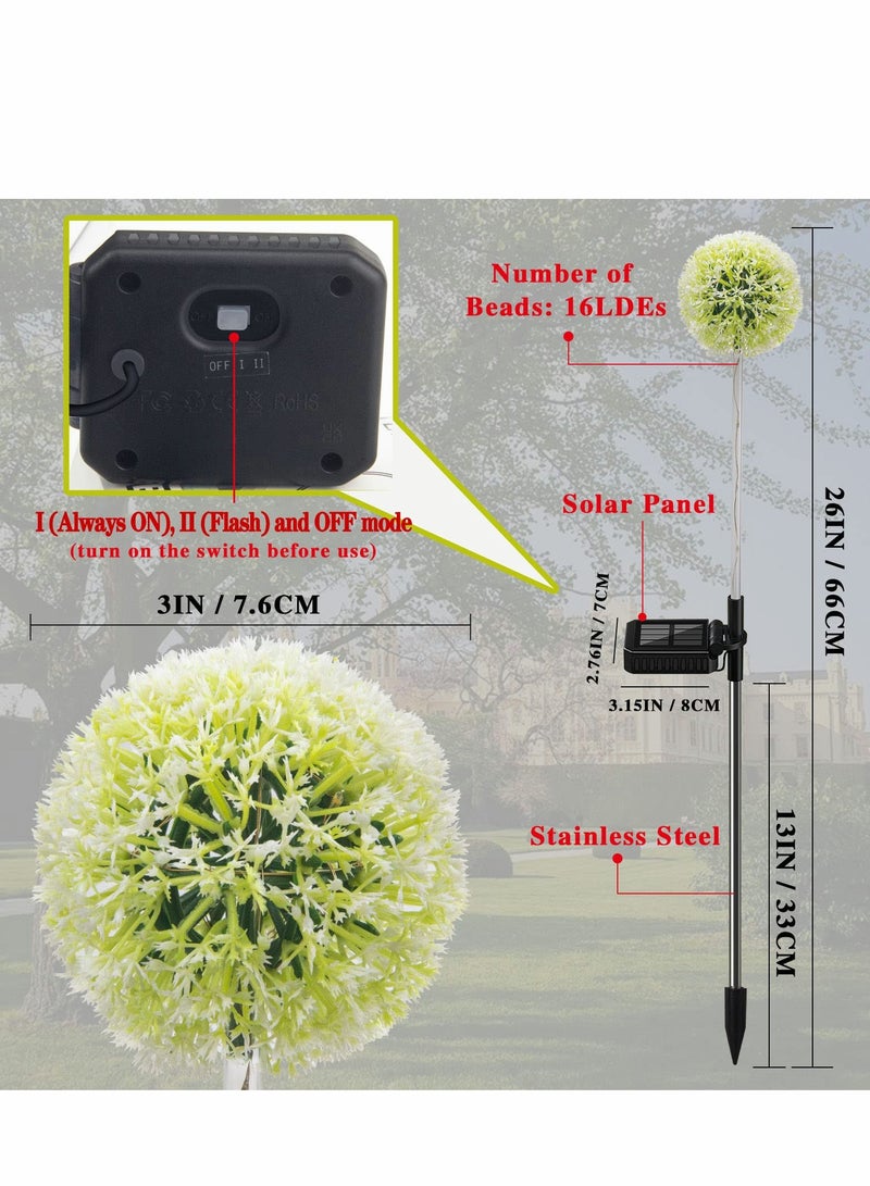 Solar Lights Outdoor Decorative, 2 PCS 16 LED Dandelion Garden Waterproof String Stake IP65 Colorful for Yard, Lawn, Pathway and Wedding - Image 5