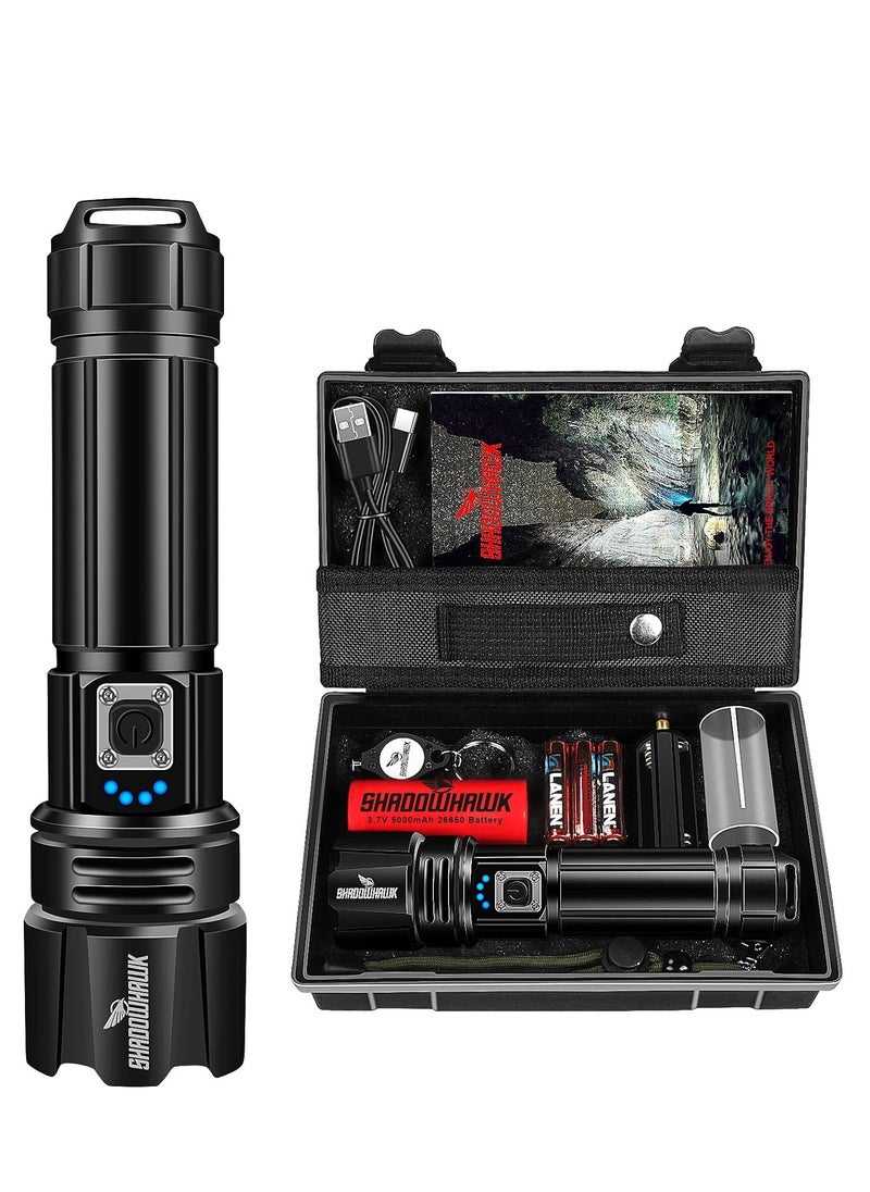 Generic Shadowhawk Flashlight Led USB Rechargeable, 10000 lumens Torch Light XHP70.2, Super Bright Tactical Flashlight  - Image 1