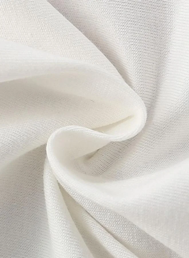 YUNIQEE White Printed Short Sleeve Crew Neck T-Shirt