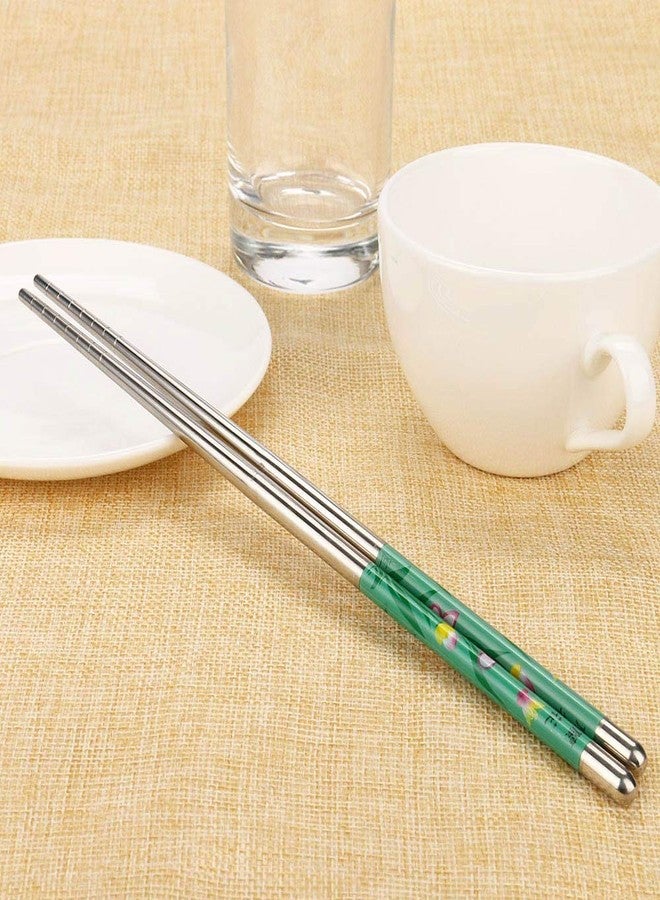 RD MALL Round Classic Style Stainless Steel Chopsticks, Random Design (5 Pairs) - Image 4