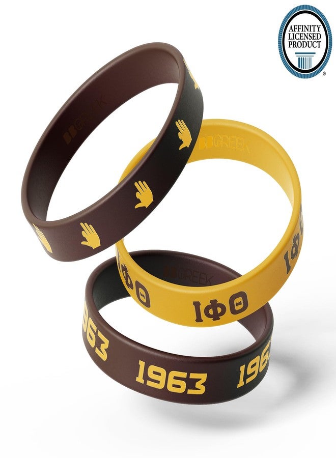 مستلزمات أخوية BBGreek Iota Phi Theta - بائع رسمي - مجموعة من 3 أساور سيليكون - أساور معصم - Image 3