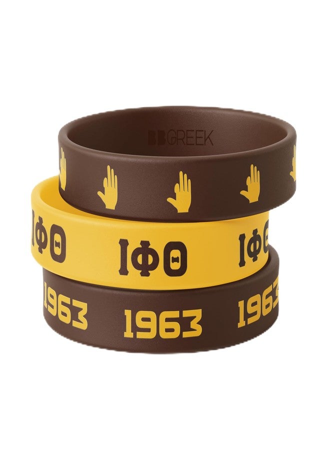 مستلزمات أخوية BBGreek Iota Phi Theta - بائع رسمي - مجموعة من 3 أساور سيليكون - أساور معصم - Image 1