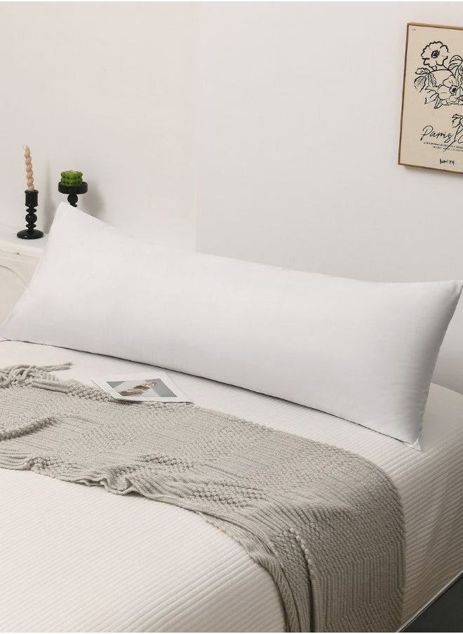 LUNA Home 1 Piece Long Body Pillow Case, Plain White Color.  - Image 1