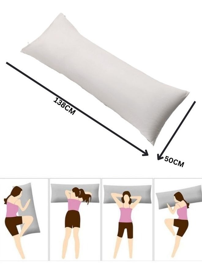 LUNA Home 1 Piece Long Body Pillow Case, Plain White Color.  - Image 5