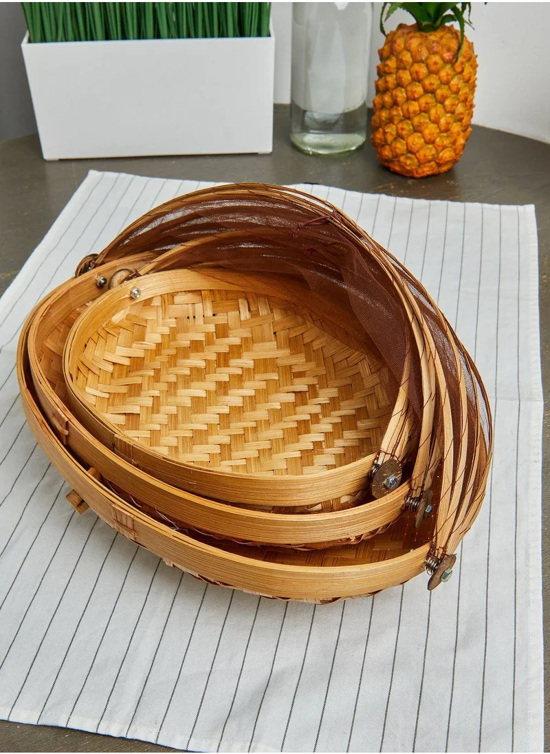 Ayra Set of 3 Fruit, Vegetable Storage Trays with Lid