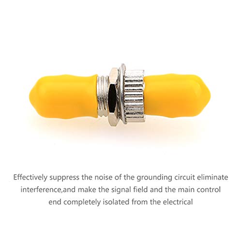 KELUSHI 10PCS Fiber Optical Coupler ST Female to Female Singlemode SM Simplex Fiber Optical Cable Flange Coupler (Yellow) - Image 4