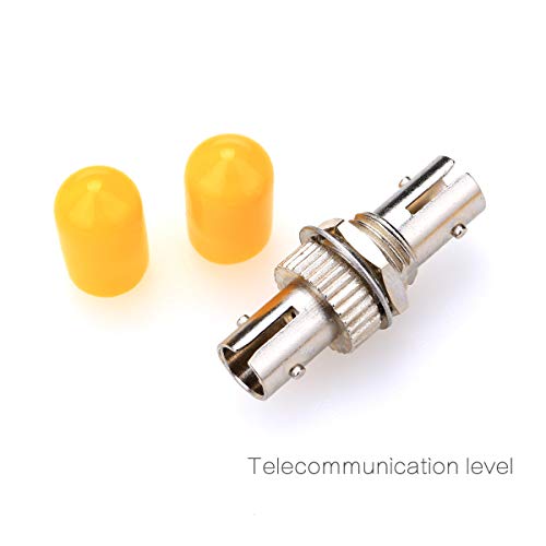 KELUSHI 10PCS Fiber Optical Coupler ST Female to Female Singlemode SM Simplex Fiber Optical Cable Flange Coupler (Yellow) - Image 2