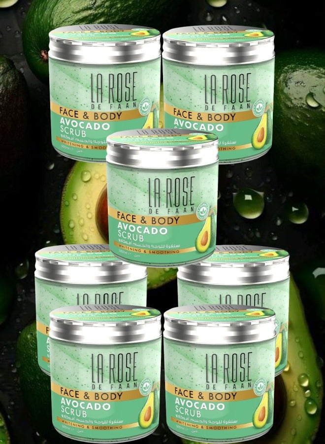 7 Pieces La Rose De Faan Face And Body Avocado Scrub Whitening And Smoothing 500ml