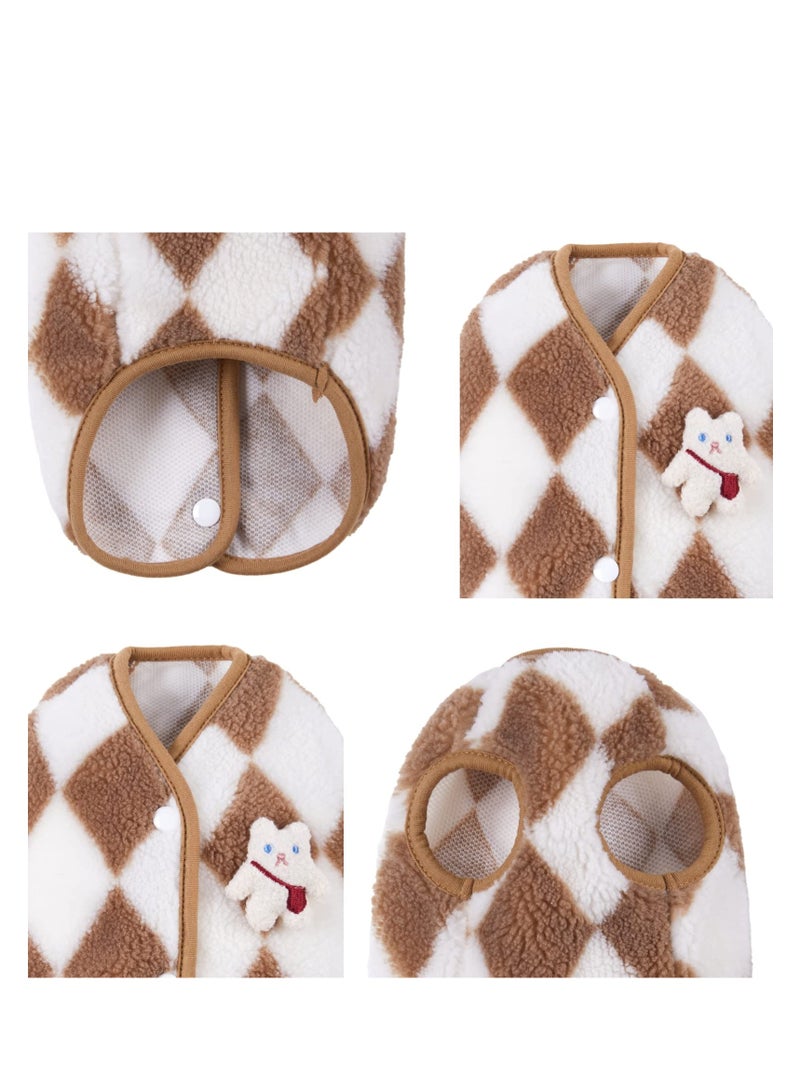 Excefore Cute Dog Coat For Winter Super Soft Dog Winter Warm Coat Pet Sweatshirt Jacket for Cold Wheather for Small Medium Dog Cat Clothes Apparel Brown L - Image 2