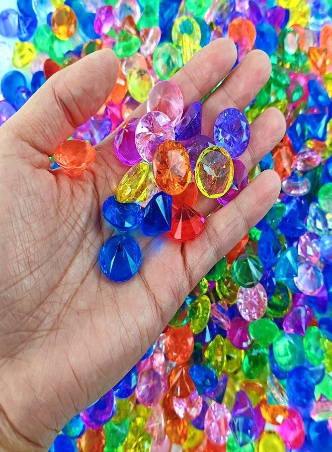 ROYHOO 140PCS Pirate Treasure Gem Toys, Fake Acrylic Bling Gem Diamonds Toys Colorful Beach Gems Pirate Jewels Toys for Kids Pirate Party Favors Decoration (Random Color) - Image 3