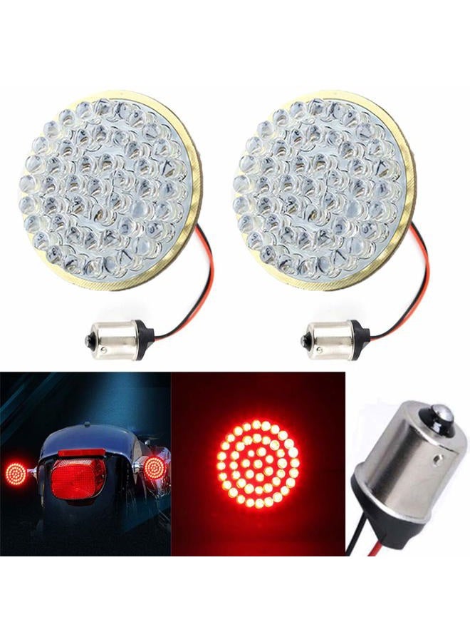 ZYTC 2" LED Turn Signals w/Brake Running Light Bullet Style Rear 1156 Red LED Turn Signal Kit for Harley Davidson - Image 5