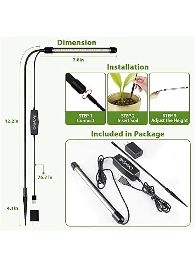 Arabest - Indoor Plant Growing Lamp with Full Spectrum Light, Adjustable Gooseneck Design for Small Plant Growth, Automatic Timer & Brightness Control, Single Pack - Image 1