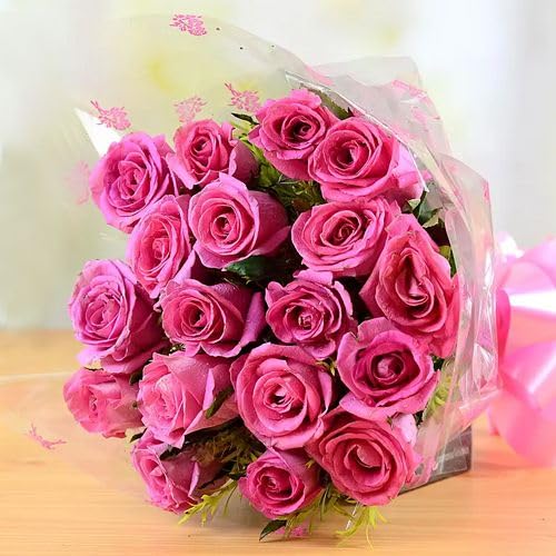 IndiaFlowersGifts IFGs Beautiful Bouquet of Pink Roses 18 pcs Fresh Flowers Same Day Delivery 
