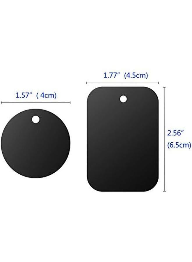 إيروريكس حامل هاتف مغناطيسي للسيارة من المعدن العالمي مكون من 8 قطع مع لاصق متوافق مع الحوامل المغناطيسية 4 مستطيلات و4 دائرية باللون الأسود - Image 4