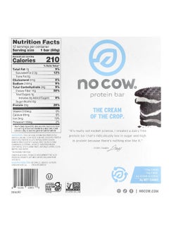 No Cow No Cow, Protein Bar, Cookies'N Cream, 12 Bars, 2.12 oz (60 g) Each  - Image 2
