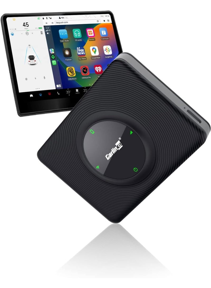 Carlinkit Tesla Wireless Carplay Adapter for Tesla All Cars, Plug&Play, 5G Chip, for iPhone Fastest Speed Wireless Apple Car Play Dongle, Auto Connect, Online Update, USB/Type C 2cables - Image 1