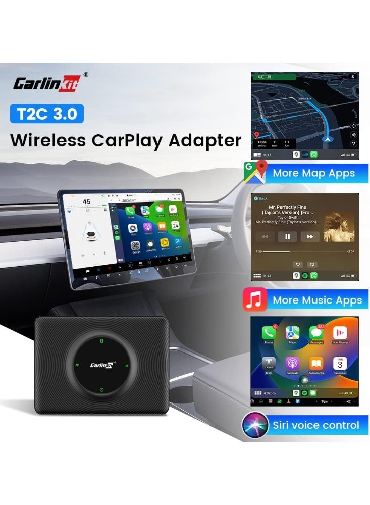 Carlinkit Tesla Wireless Carplay Adapter for Tesla All Cars, Plug&Play, 5G Chip, for iPhone Fastest Speed Wireless Apple Car Play Dongle, Auto Connect, Online Update, USB/Type C 2cables - Image 5