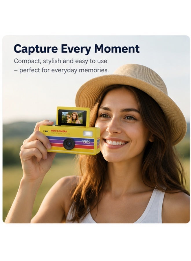 Mini Digital Camera 1080P HD Video Recorder – Portable Keychain Mini Camera with 0.96" LCD Screen for Kids & Teens – Flip Screen Vlogging Camera, 130° Wide Angle Lens, Night Fill Light, Rechargeable – Pocket Camcorder with Necklace/Keychain Rope for Travel, Vlog & Content Creator – Ideal Gift Choice – Supports up to 64GB SD Card (Yellow) - Image 4