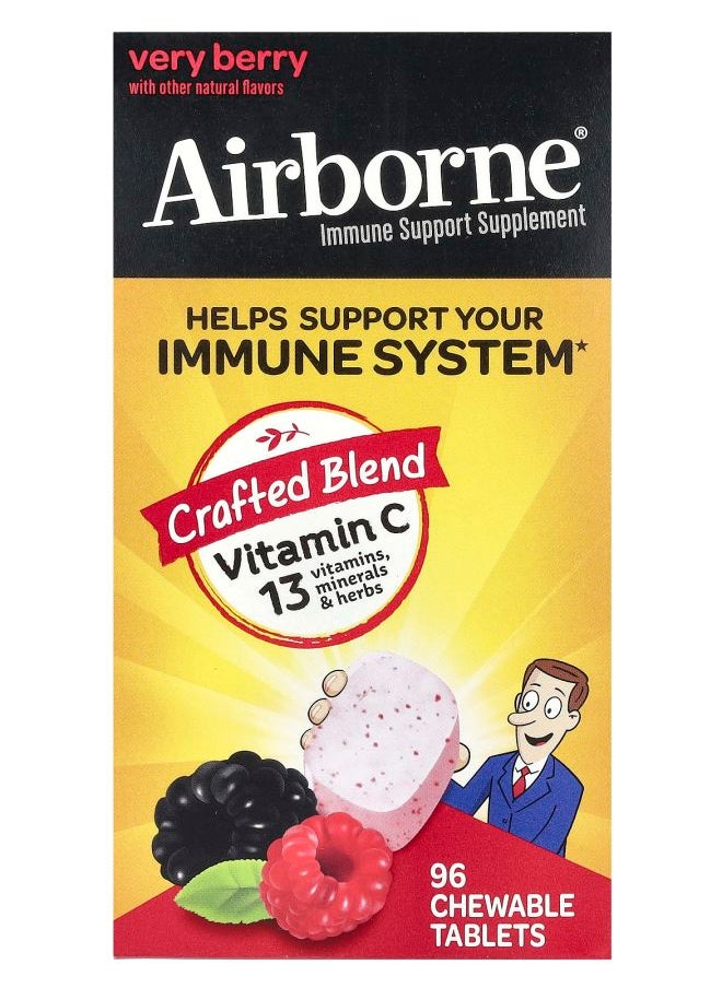 Airborne Immune Support Supplement Very Berry 96 Chewable Tablets 