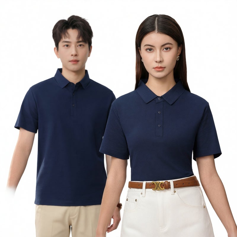 Men's Short Sleeve Polo Shirt Work Uniform Custom Logo Embroidery Corporate T-Shirt - Image 1
