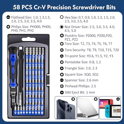 XOOL 82 in 1 Precision Screwdriver Set Magnetic Electronics Repair Tool Kit with Flexible Shaft and Extension Rod Compatible for PC Laptop iPhone PS4 PS5 Xbox Camera Computer Tablet - Image 3