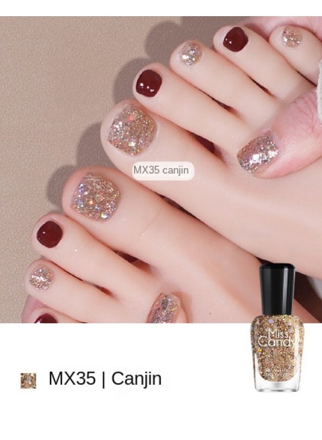 Miss Candy Toe Nail Art】non-toxic Nail Polish, No Uv Light Needed, Long-lasting Peelable Breathable Nail Varnish, Daily Wear 7ml - Image 2