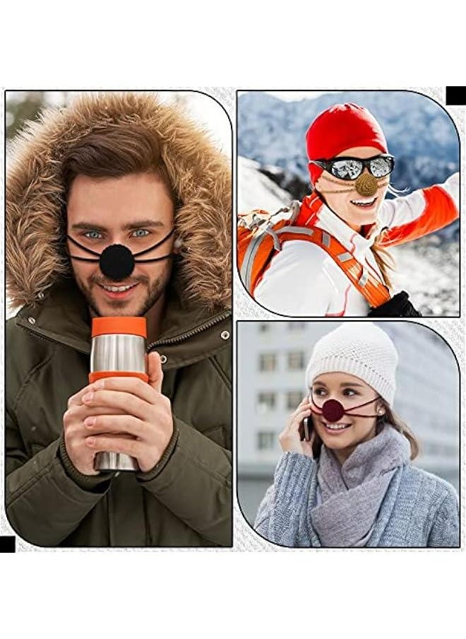 Generic 2 Pcs Winter Nose Warmer Soft Comfort Nose Cover Wool Nose Warmers for Women Men Dust Anti Pollen Air Conditioning (Black, Light Gray)  - Image 4