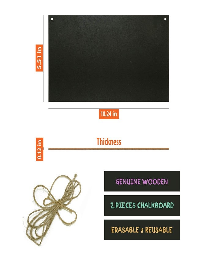 IFAMIO Chalkboard Hanging Signs Erasable Wood Rectangle Small Vintage Rustic Blackboard Message Memo Display for Wedding, Bar, Restaurant, Kitchen Pantry & Wall Decor, 2 Pack - Image 2