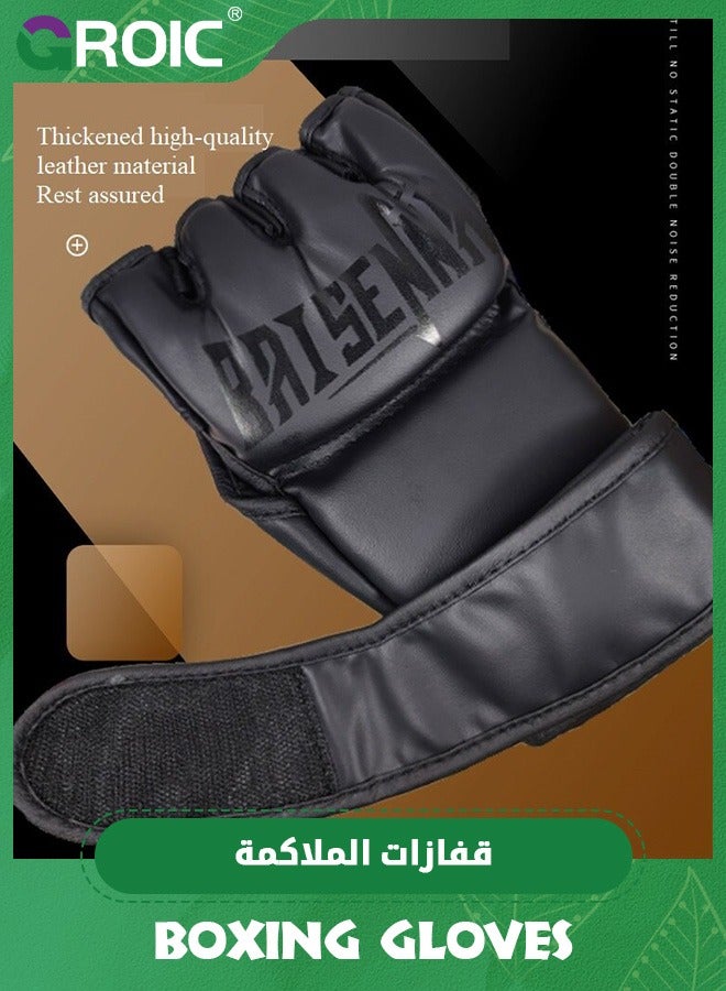 GROIC MMA Gloves for Adult,EVE Anti-Injury Shock Absorb Boxing Gloves,Kickboxing Gloves,Half Finger, Open Palm for Muay Thai, Sparring, Punching Bag - Image 2