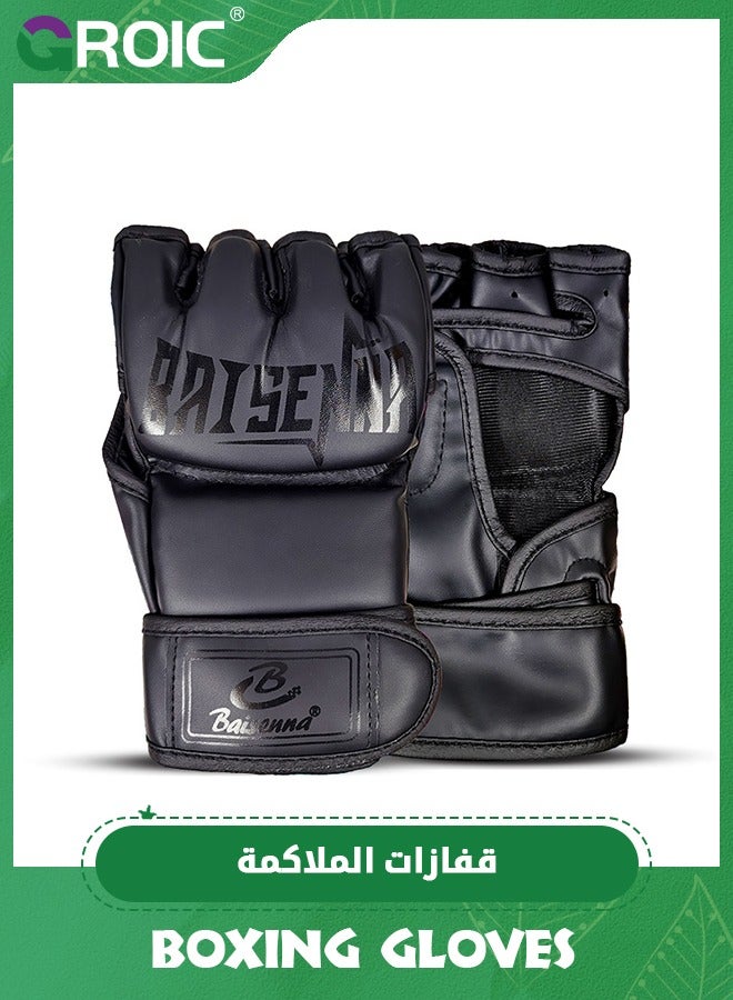 GROIC MMA Gloves for Adult,EVE Anti-Injury Shock Absorb Boxing Gloves,Kickboxing Gloves,Half Finger, Open Palm for Muay Thai, Sparring, Punching Bag - Image 1