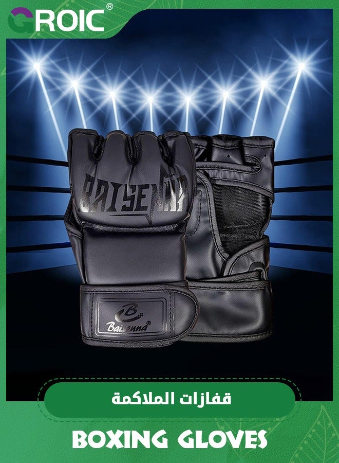 GROIC MMA Gloves for Adult,EVE Anti-Injury Shock Absorb Boxing Gloves,Kickboxing Gloves,Half Finger, Open Palm for Muay Thai, Sparring, Punching Bag - Image 5