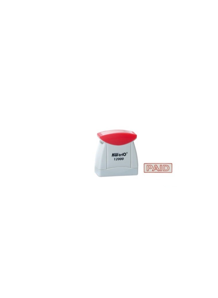 KWTrio Paid Self Inking Rubber Stamp Red Ink - Image 1