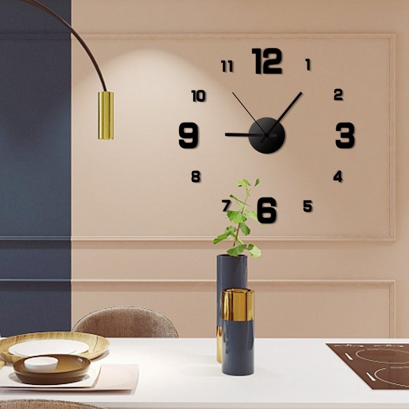 Luminous Watch Creative Clock Simple Wall Hanging Clock Wall Punch-Free Living Room Home Bedroom Wall Sticker Silent Clock - Image 4