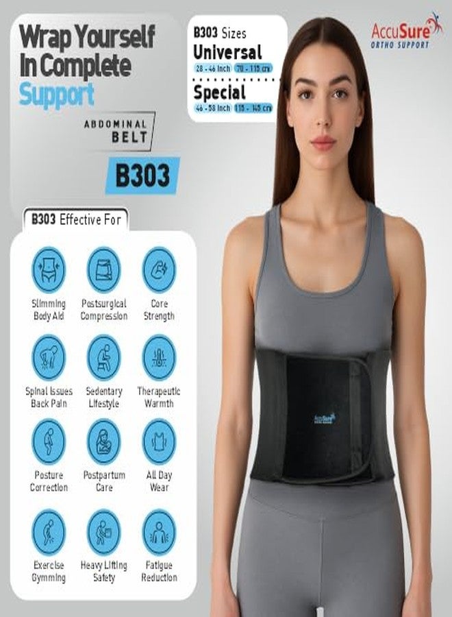 AccuSure Abdominal Belt B303 | Special Size Fits XL, XXL | Ortho Support Belt for Tummy Reduction, Back Pain & Post Delivery Recovery | Extra Coverage for Men & Women - Image 5