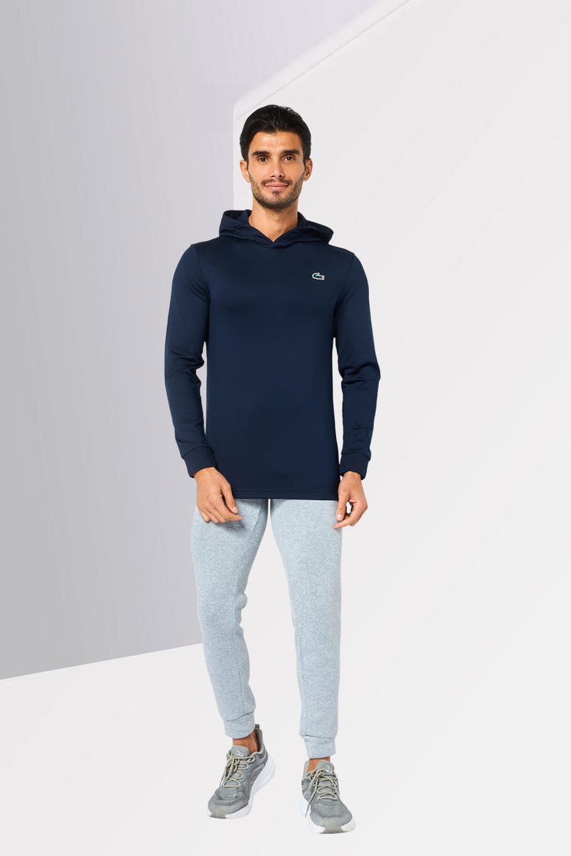 LACOSTE Men Sportswear Fit Long Sleeve Outdoor Hoodie, Navy - Image 2