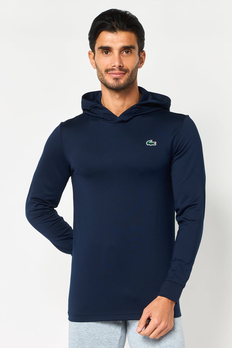 LACOSTE Men Sportswear Fit Long Sleeve Outdoor Hoodie, Navy - Image 1