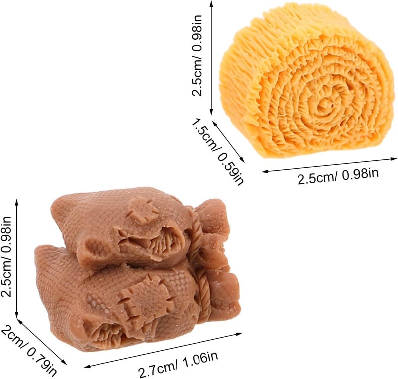PRETYZOOM 40pcs Miniature Hay Bales: Mini Haystack Decoration DIY Accessories - Fake Straw Hay for Dollhouse Autumn Harvest Table Craft Display - Image 2