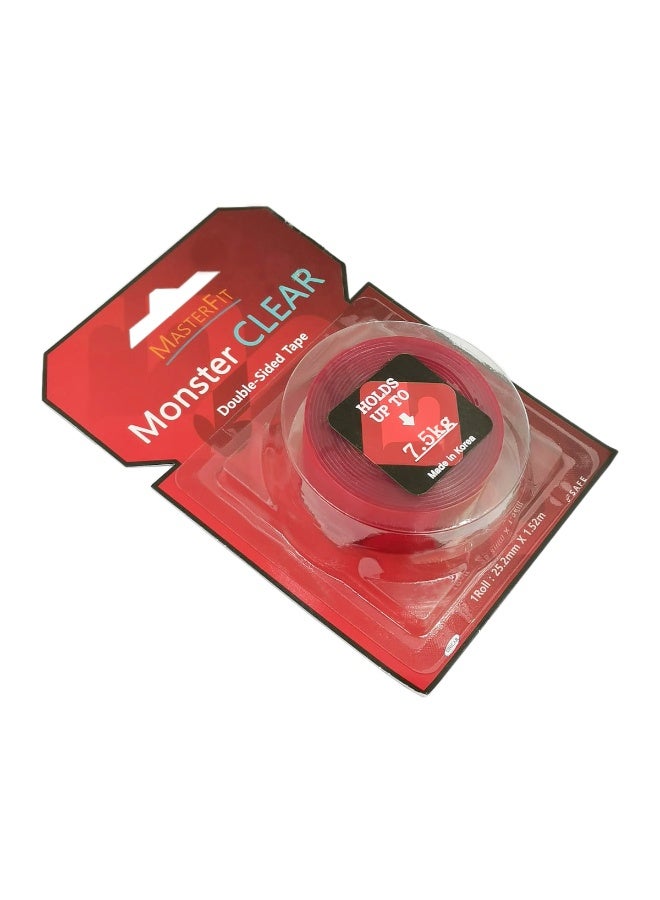MASTERFIT Clear Double Sided Tape Heavy Duty Transparent Mounting Tape Strong Adhesive 7.5kg Hold - Image 4