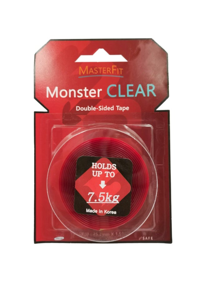 MASTERFIT Clear Double Sided Tape Heavy Duty Transparent Mounting Tape Strong Adhesive 7.5kg Hold - Image 3