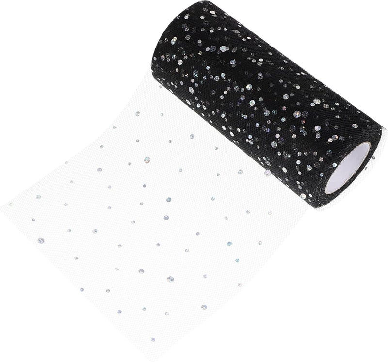 Lurrose 1roll Decorative Tulle Ribbon Roll Yards of Glitter Tulle Netting for Crafts Wedding Birthday and Holiday Decorations Mesh Fabric for Elegant Ornaments - Image 1